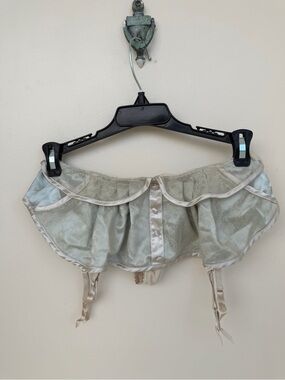 Victoria's Secret VTG maid-style satin apron skirt with thong panty garters XS/S